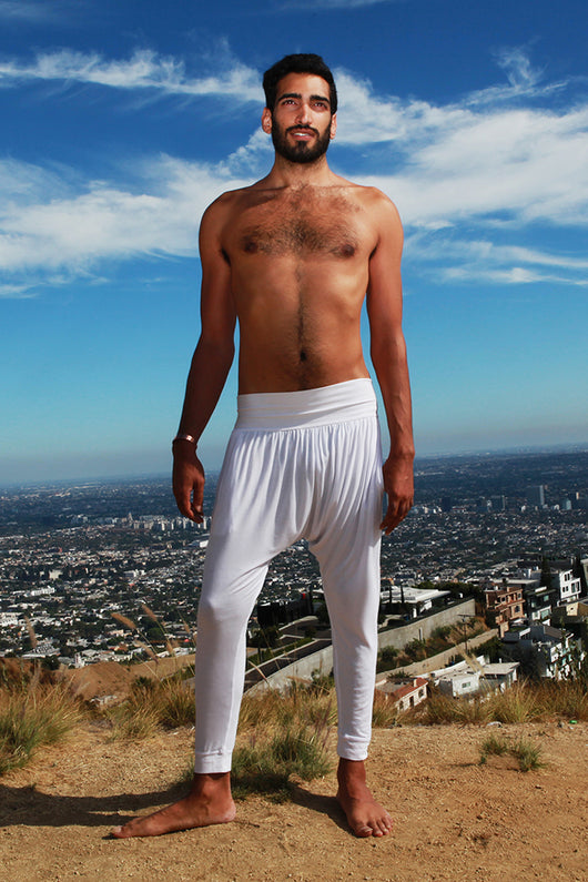 YUGI White Mens Cotton Yoga Pants – Styched Fashion
